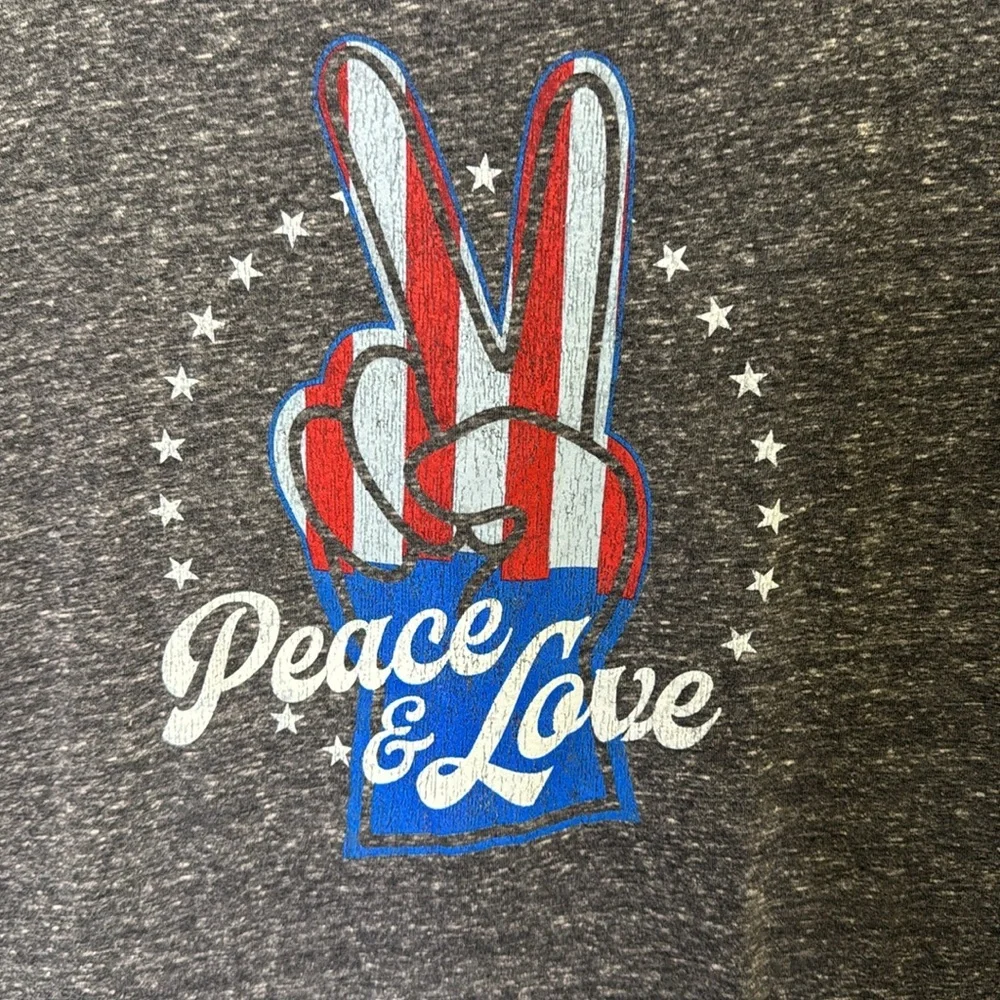 Gray Peace & Love Short Sleeve Tee - Picture 2 of 6
